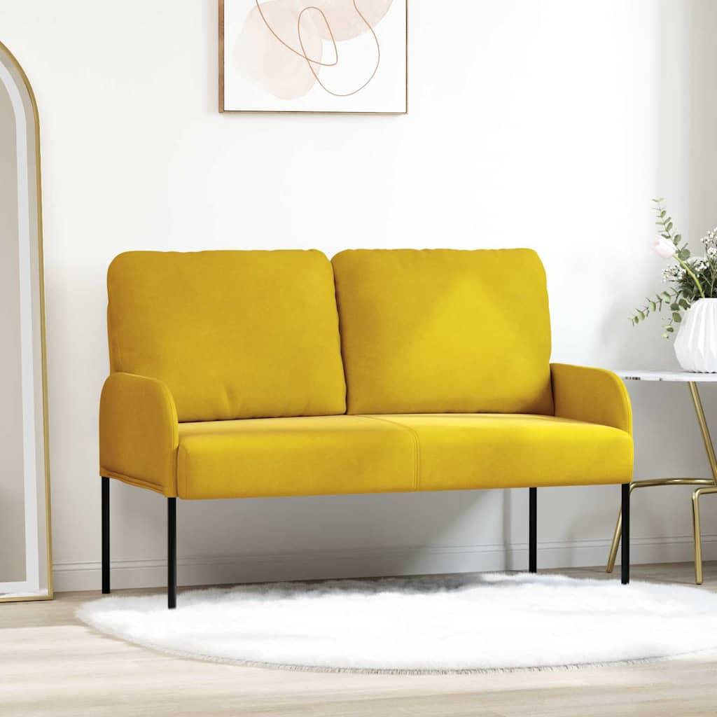 42023461_1.jpg vidaXL Pohovky s vankúšom 110cm Žltá Preglejka – Obrázok 1