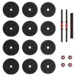 vidaXL 2-v-1 set činiek a činky 20kg 20kg Čierna a červená – Obrázok 5