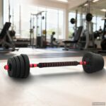 vidaXL 2-v-1 set činiek a činky 30kg 30kg Čierna a červená
