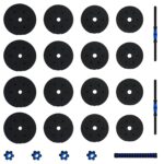 vidaXL 2-v-1 set činiek a činky 30kg 30kg Čierna a modrá – Obrázok 5