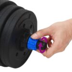 vidaXL 4-v-1 set činiek, činky a kettlebellu 20kg 20kg Čierna a modrá – Obrázok 8