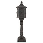 vidaXL Stojaca poštová schránka Bronzová 42,5 x 29,5 x 117 cm – Obrázok 3