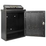 vidaXL Nástenná poštová schránka s úložiskom Bronzová 29 x 13 x 41 cm – Obrázok 5