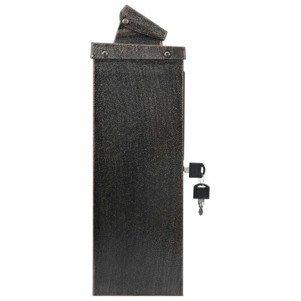 vidaXL Nástenná poštová schránka s úložiskom Bronzová 29 x 13 x 41 cm – Obrázok 7