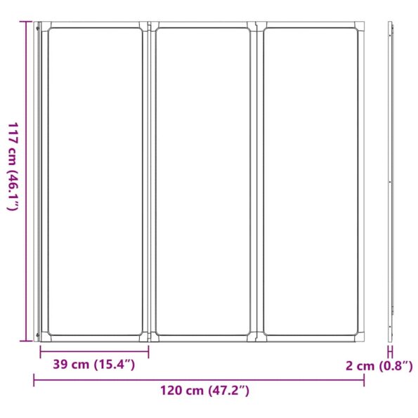 vidaXL Sprchový záves Matné 120 x 117 cm Hliník & PP panel – Obrázok 13