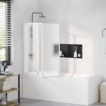 vidaXL Sprchový záves Matné 120 x 117 cm Hliník & PP panel – Obrázok 3