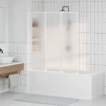 vidaXL Sprchový záves Matné 132 x 140 cm Hliník & PP panel