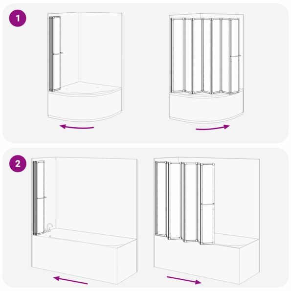 vidaXL Sprchový záves Matné 168 x 140 cm Hliník & PP panel – Obrázok 11