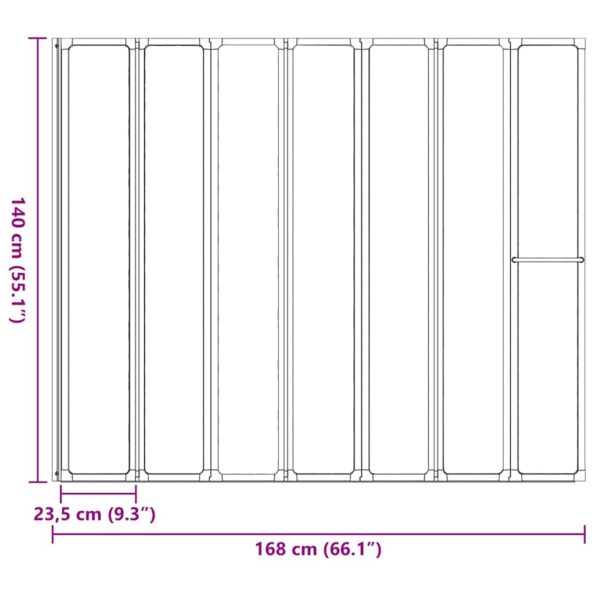 vidaXL Sprchový záves Matné 168 x 140 cm Hliník & PP panel – Obrázok 12