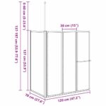 vidaXL Sprchový záves Matné 120 x 70 x 137 cm Hliník – Obrázok 13