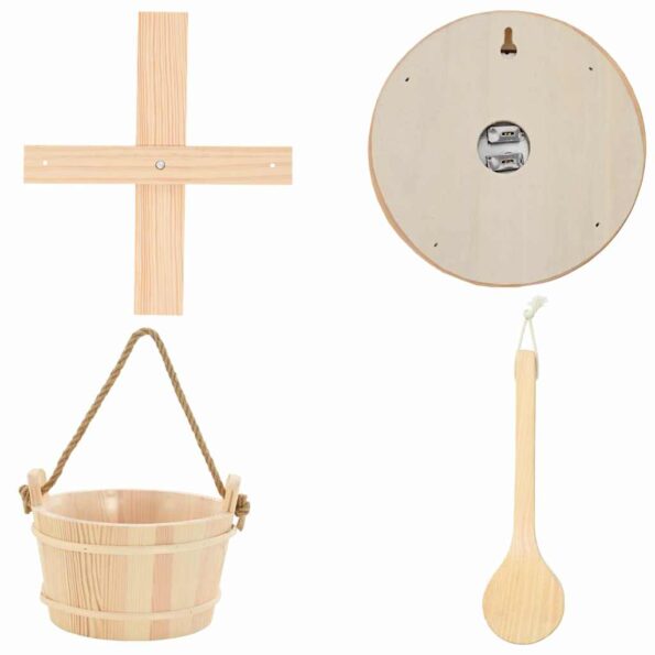 vidaXL Súprava doplnkov do sauny 4 pcs Hnedá – Obrázok 10