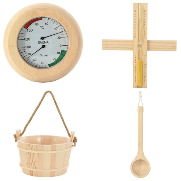 vidaXL Súprava doplnkov do sauny 4 pcs Hnedá – Obrázok 9