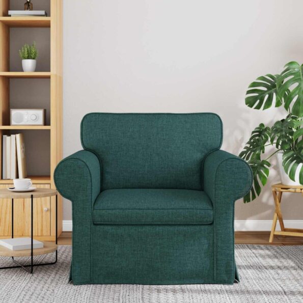 vidaXL Pohovka Tmavozelená 215 x 82 x 80 cm Kov – Obrázok 3