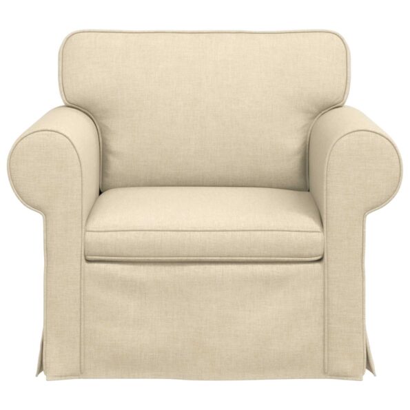 vidaXL Pohovka Krémová 215 x 82 x 80 cm Kov – Obrázok 4