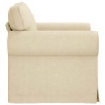 vidaXL Pohovka Krémová 215 x 82 x 80 cm Kov – Obrázok 5