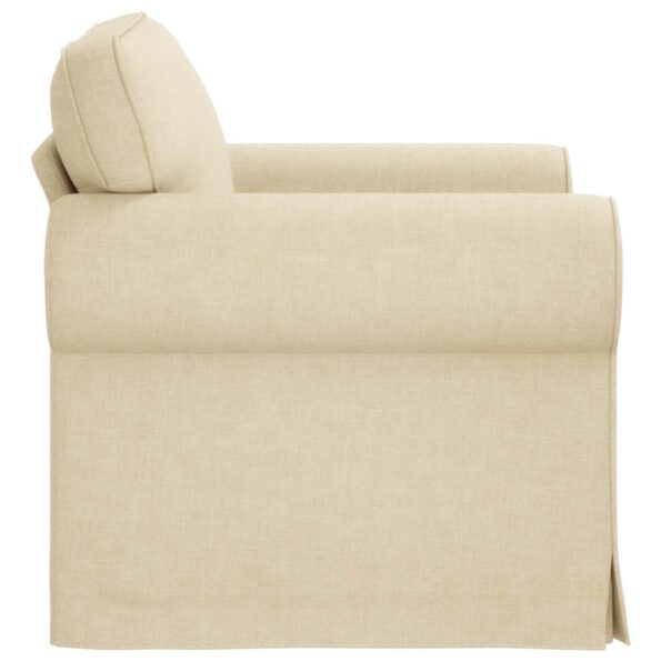 vidaXL Pohovka Krémová 215 x 82 x 80 cm Kov – Obrázok 5