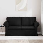 vidaXL Pohovka Čierna 215 x 82 x 80 cm Kov – Obrázok 3