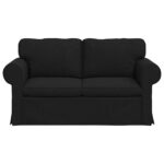 vidaXL Pohovka Čierna 215 x 82 x 80 cm Kov – Obrázok 4