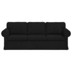 vidaXL Pohovka Čierna 215 x 82 x 80 cm Kov – Obrázok 4