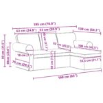 vidaXL Pohovka Čierna 215 x 138 x 80 cm Kov – Obrázok 10