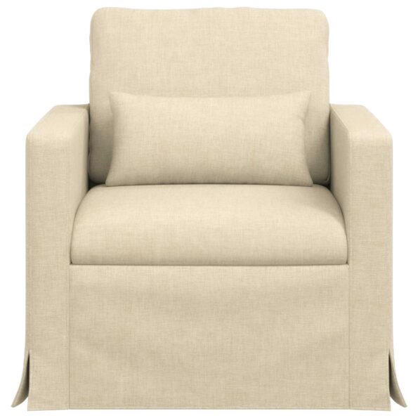 vidaXL Pohovka 60cm Krémová Kov – Obrázok 4