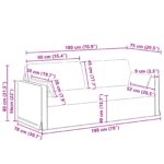 vidaXL Pohovka Sivohnedá 198 x 78 x 80 cm Kov – Obrázok 9