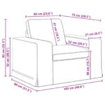 vidaXL Pohovka Sivohnedá 102 x 80 x 82 cm Kov – Obrázok 9