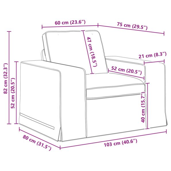 vidaXL Pohovka Sivohnedá 102 x 80 x 82 cm Kov – Obrázok 9