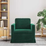 vidaXL Pohovka Tmavozelená 78 x 78 x 80 cm Zamat – Obrázok 3