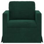 vidaXL Pohovka Tmavozelená 78 x 78 x 80 cm Zamat – Obrázok 4