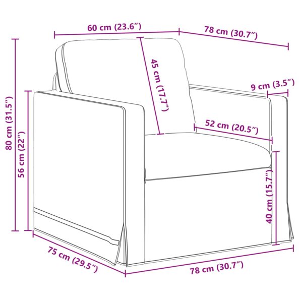 vidaXL Pohovka Tmavozelená 78 x 78 x 80 cm Zamat – Obrázok 9