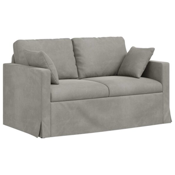 vidaXL Pohovka Svetlosivá 138 x 78 x 80 cm Zamat – Obrázok 2