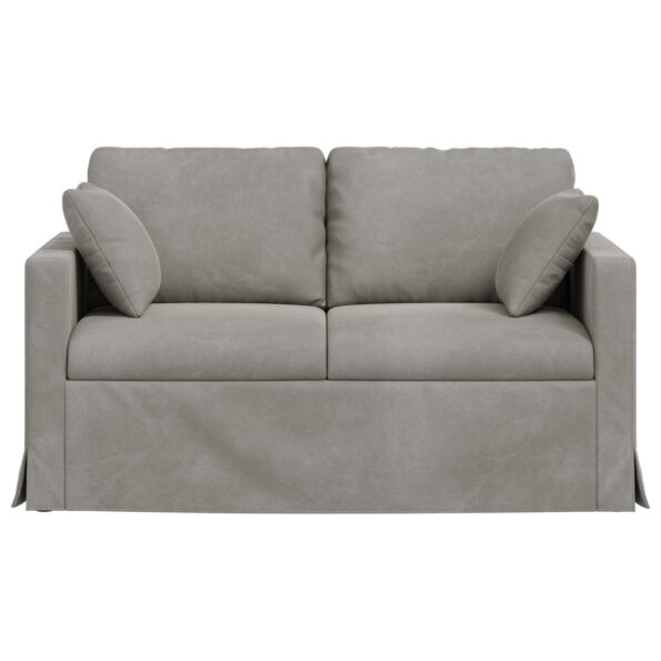vidaXL Pohovka Svetlosivá 138 x 78 x 80 cm Zamat – Obrázok 4