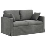 vidaXL Pohovka Tmavo šedá 138 x 78 x 80 cm Zamat – Obrázok 2