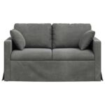 vidaXL Pohovka Tmavo šedá 138 x 78 x 80 cm Zamat – Obrázok 4