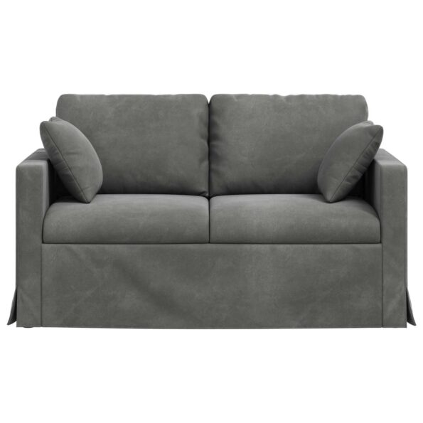 vidaXL Pohovka Tmavo šedá 138 x 78 x 80 cm Zamat – Obrázok 4