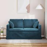 vidaXL Pohovka 120cm Modrá Kov – Obrázok 3