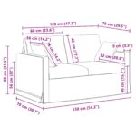 vidaXL Pohovka 120cm Modrá Kov – Obrázok 9