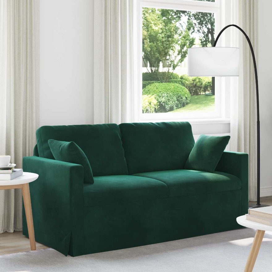 42024424_1.jpg vidaXL Pohovka Tmavozelená 158 x 78 x 80 cm Zamat – Obrázok 1