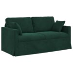 vidaXL Pohovka Tmavozelená 158 x 78 x 80 cm Zamat – Obrázok 2