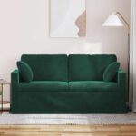 vidaXL Pohovka Tmavozelená 158 x 78 x 80 cm Zamat – Obrázok 3