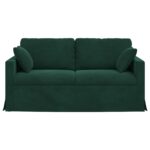 vidaXL Pohovka Tmavozelená 158 x 78 x 80 cm Zamat – Obrázok 4