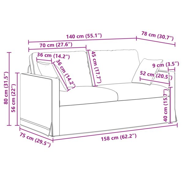 vidaXL Pohovka Tmavozelená 158 x 78 x 80 cm Zamat – Obrázok 9
