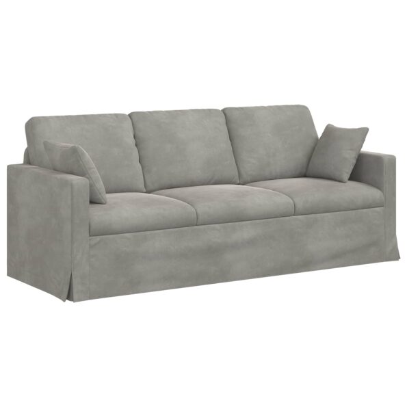 vidaXL Pohovka Svetlosivá 198 x 78 x 80 cm Zamat – Obrázok 2