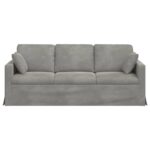 vidaXL Pohovka Svetlosivá 198 x 78 x 80 cm Zamat – Obrázok 4