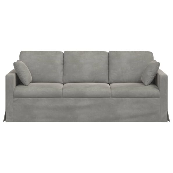 vidaXL Pohovka Svetlosivá 198 x 78 x 80 cm Zamat – Obrázok 4