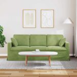 vidaXL Pohovka Svetlo zelená 198 x 78 x 80 cm Zamat – Obrázok 3