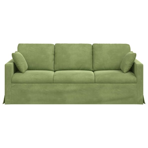 vidaXL Pohovka Svetlo zelená 198 x 78 x 80 cm Zamat – Obrázok 4