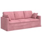 vidaXL Pohovka Ružová 198 x 78 x 80 cm Zamat – Obrázok 2