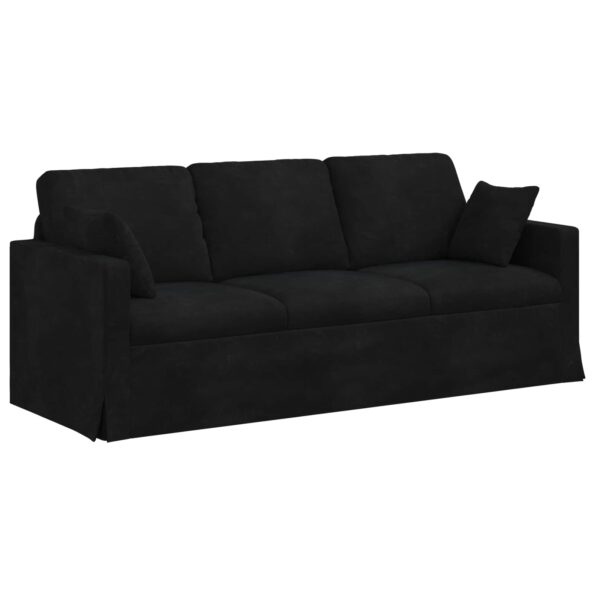 vidaXL Pohovka Čierna 198 x 78 x 80 cm Zamat – Obrázok 2